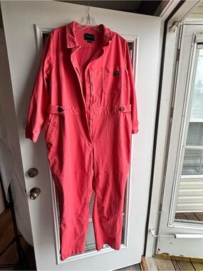 Plus size Wildfang Coral-Pink Utility Coverall Jumpsuit 2X